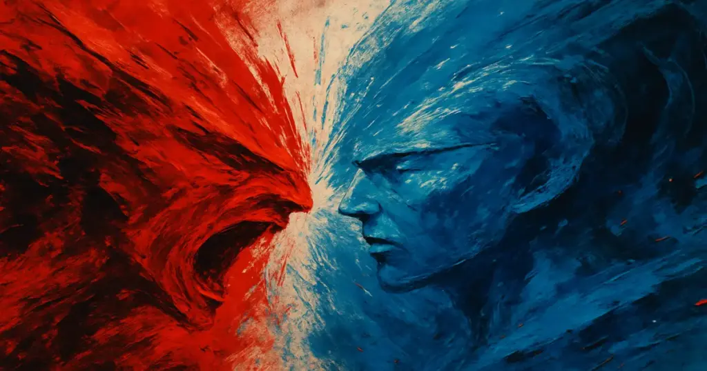 MTG イゼットゾンビ デッキコンセプトアート 赤と青の衝突 暴力的な思考実験