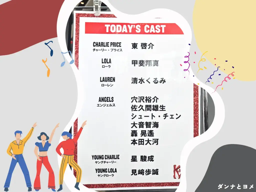 キンキーブーツ2025東京公演 キャストボード